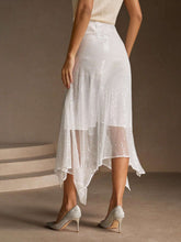 Anewsta Spring&Summer Elegant Beaded Asymmetric Hem Skirt
